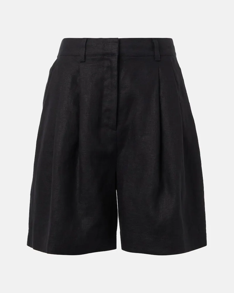 Posse Shorts Marchello aus Leinen Schwarz