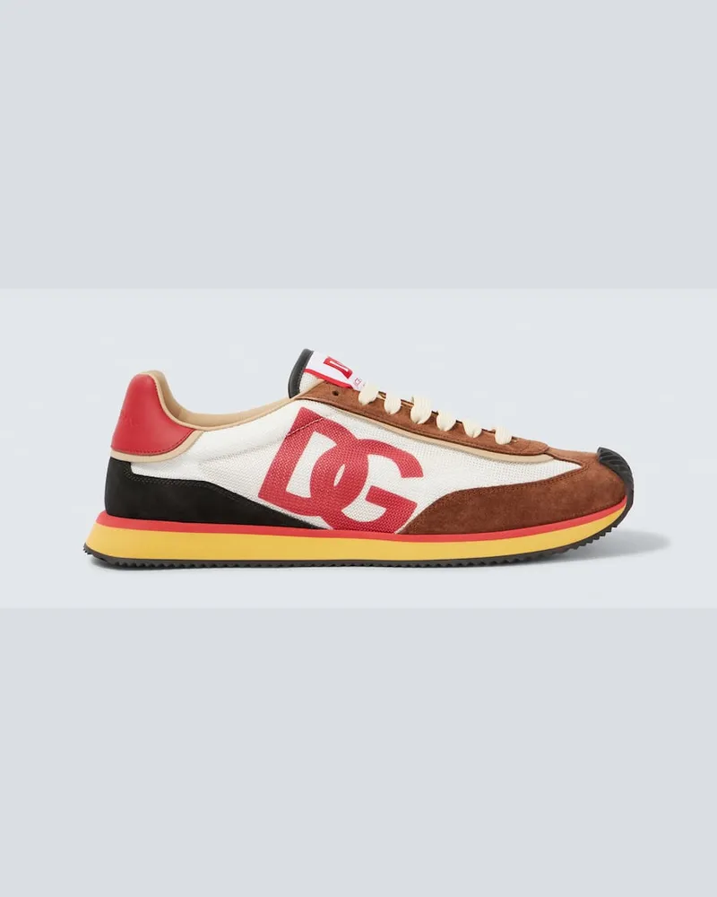Dolce & Gabbana Sneakers DG Runner mit Veloursleder Braun