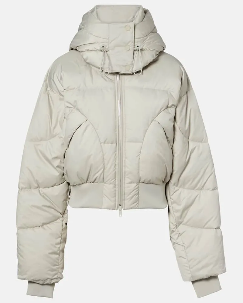 adidas Wattierte Cropped-Jacke Grau