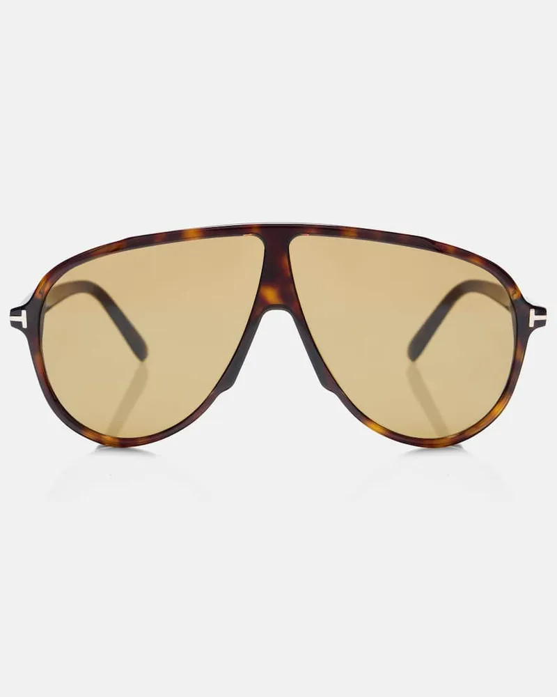 Tom Ford Aviator-Sonnenbrille Vladimir T Icon Braun