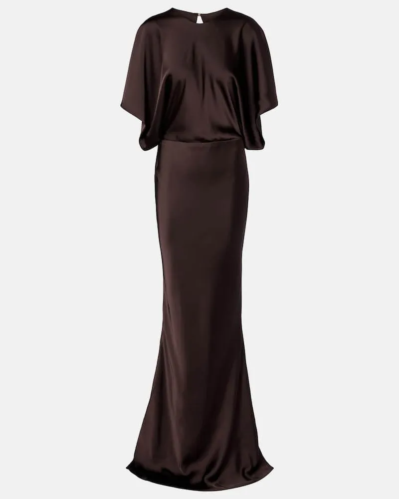 Norma Kamali Robe Obie aus Satin Braun