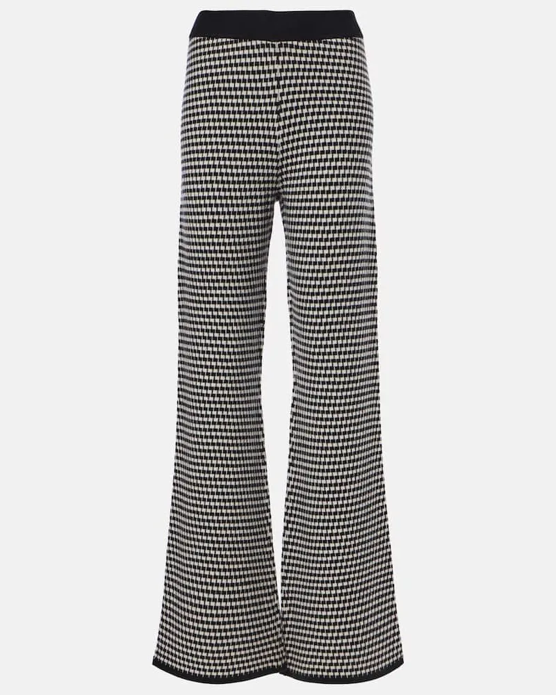 Jardin des Orangers Gerade High-Rise-Hose aus Wolle und Kaschmir Schwarz