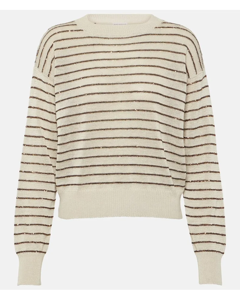Brunello Cucinelli Pullover aus Baumwolle Multicolor
