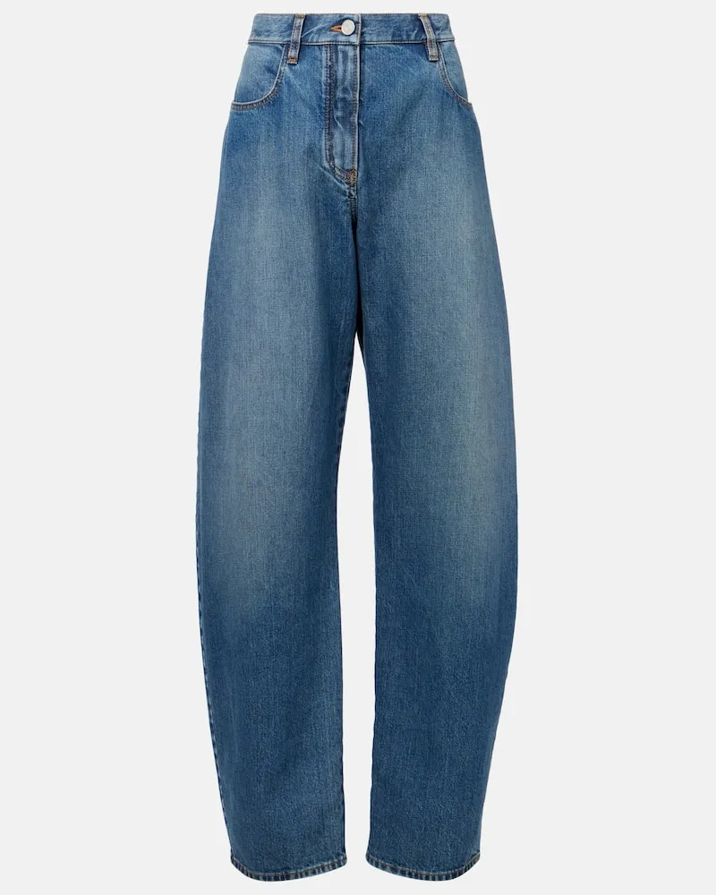 Alaïa Alaïa High-Rise Barrel Jeans Blau