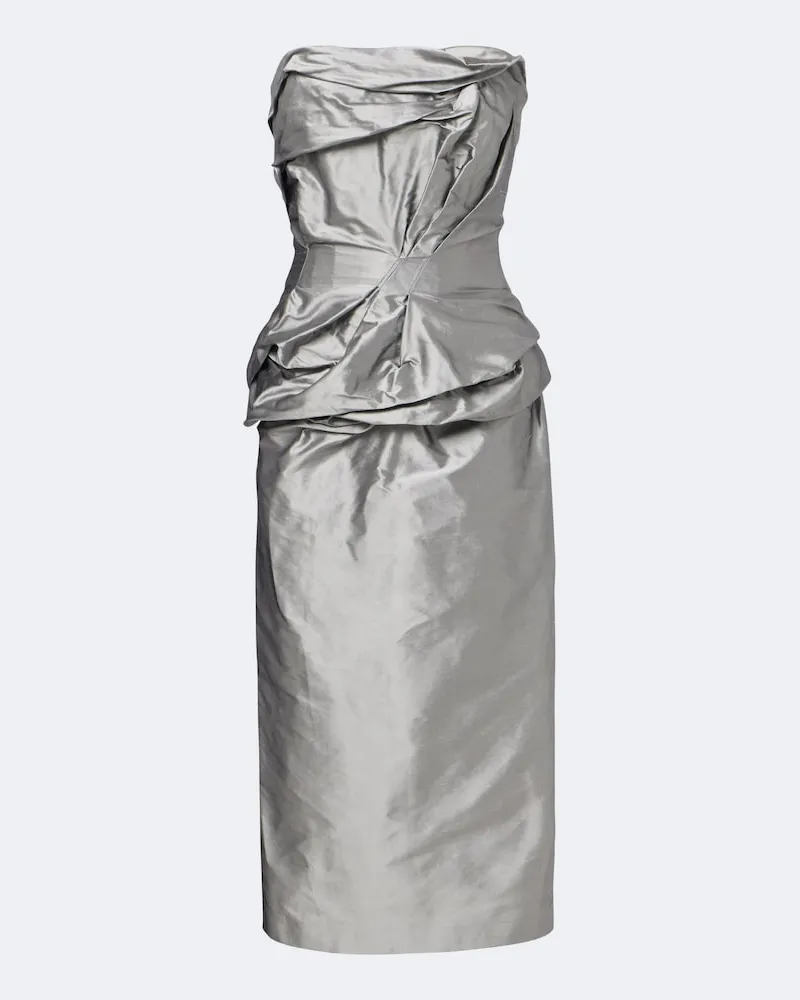 Magda Butrym Bustier-Kleid aus Seide Grau