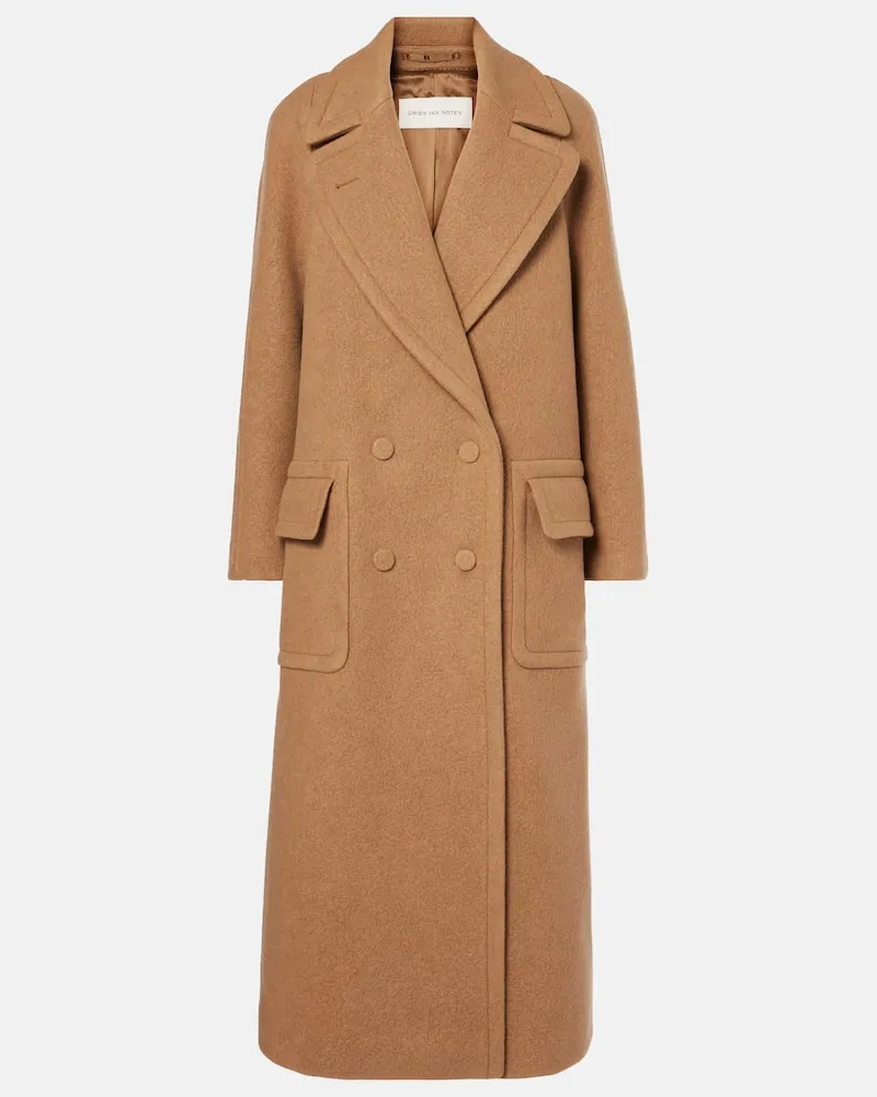 Dries van Noten Mantel aus Wolle Braun