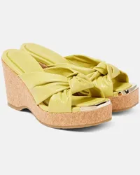 Jimmy Choo Wedge-Pantoletten Avenue aus Leder Gelb