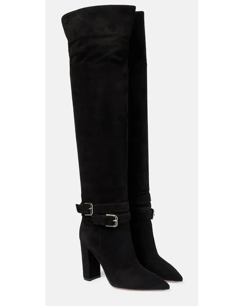 Gianvito Rossi Stiefel aus Veloursleder Schwarz