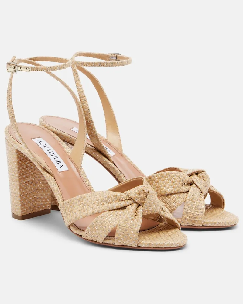 Aquazzura Slingback-Sandalen Nina aus Raffiabast Beige
