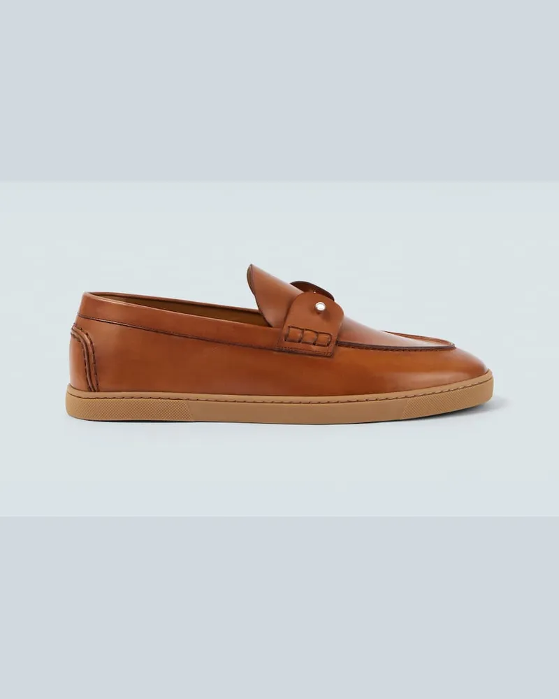 Christian Louboutin Segelschuhe Chambeliboat aus Leder Braun