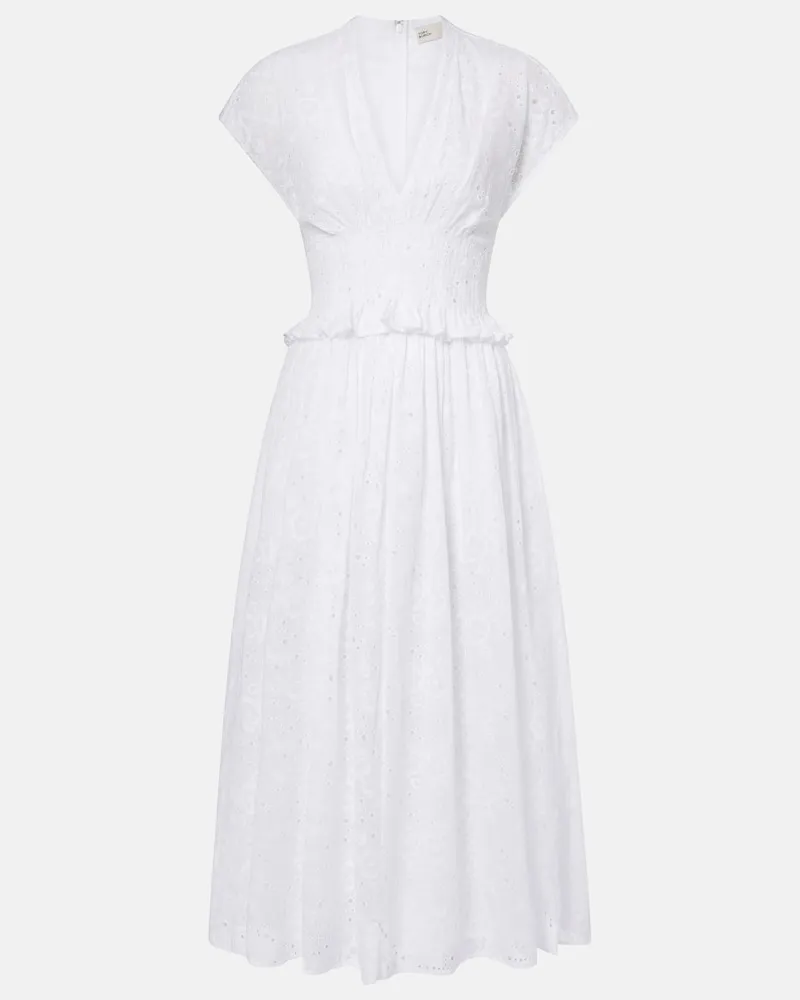 Tory Burch Midikleid aus Baumwolle Weiß