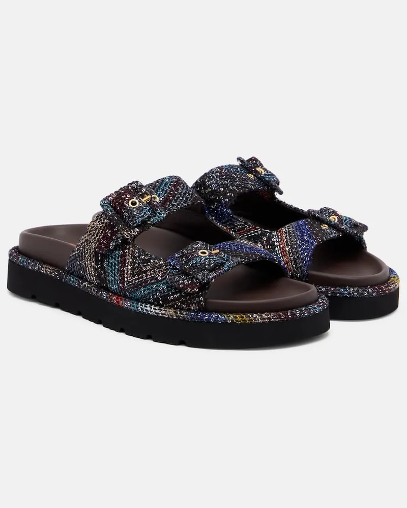 Missoni Sandalen aus Leder mit Pailletten Multicolor