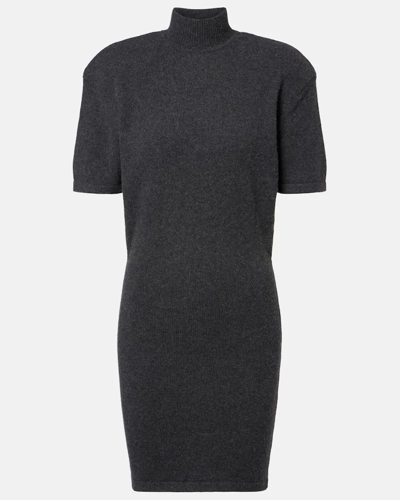 Jacquemus Minikleid aus Wolle und Kaschmir Grau