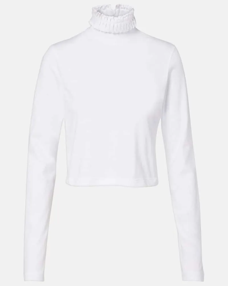 Alaïa Alaïa Cropped-Top aus Baumwoll-Jersey Weiß