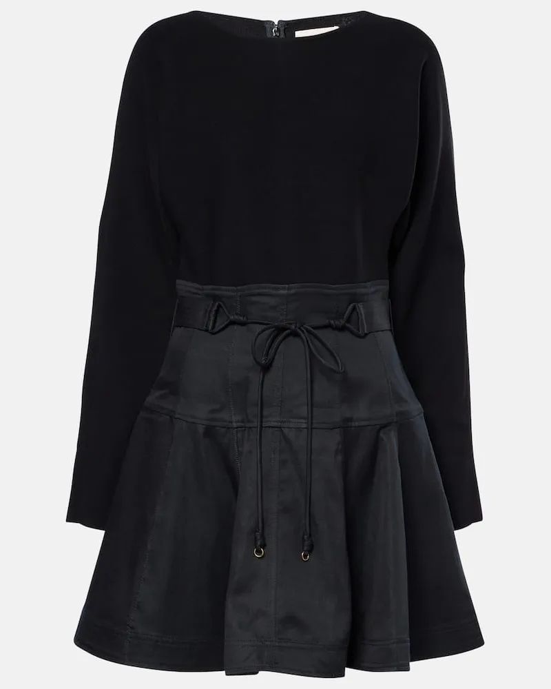 Ulla Johnson Minikleid Aremi mit Twill Schwarz