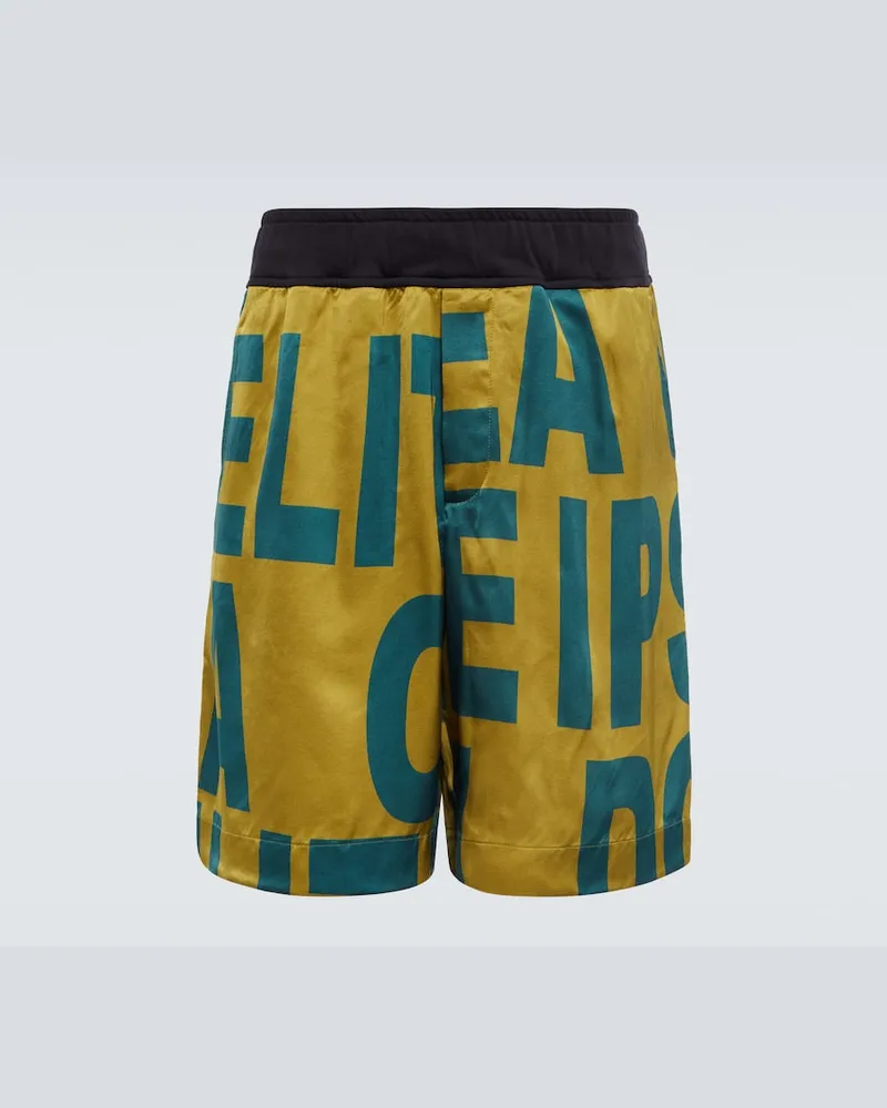 Dries van Noten Mid-Rise Shorts aus Jersey Grã¼n
