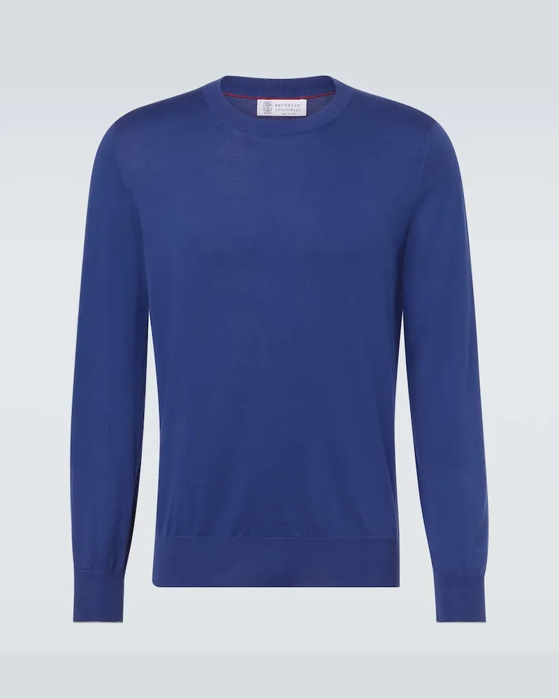 Brunello Cucinelli Pullover aus Baumwolle Blau