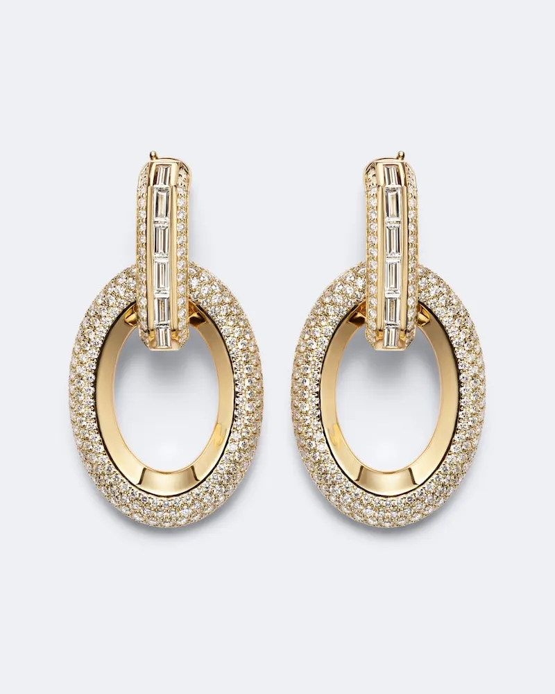 Messika Ohrringe Groove aus 18kt Gelbgold mit Diamanten Gelb