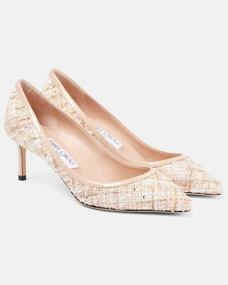 Jimmy Choo Pumps Romy 60 aus Tweed Rosa