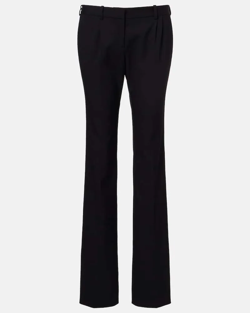 Balenciaga Schmale Hose aus Woll-Twill Schwarz