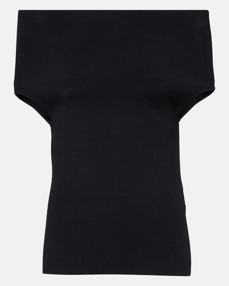 Totême Off-Shoulder-Top Schwarz