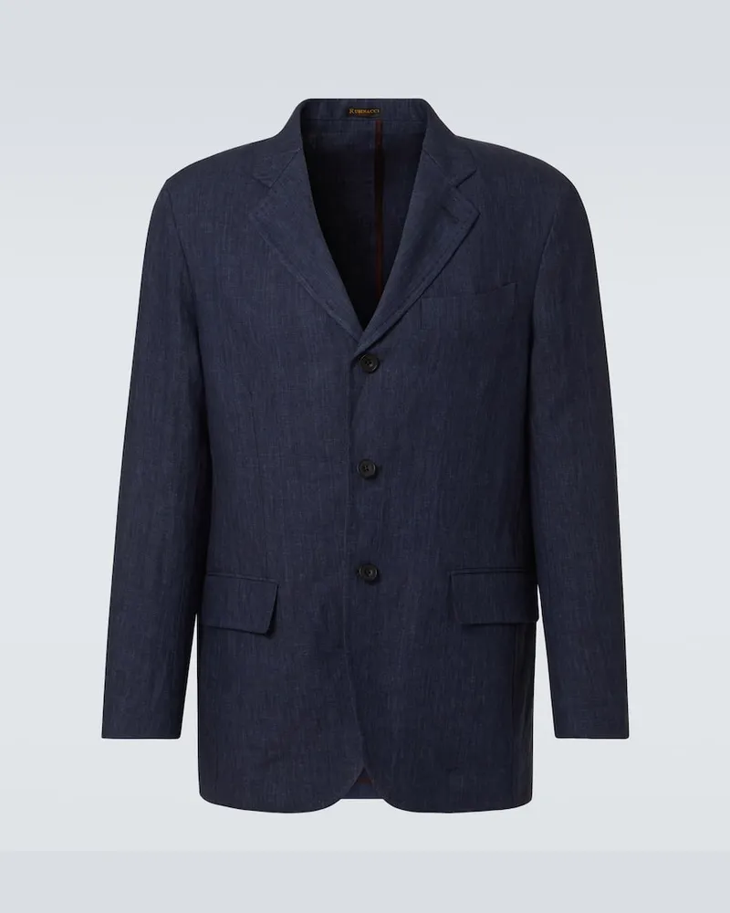 Rubinacci Blazer aus Leinen Blau