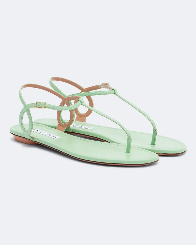 Aquazzura Sandalen Almost Bare aus Leder Grün