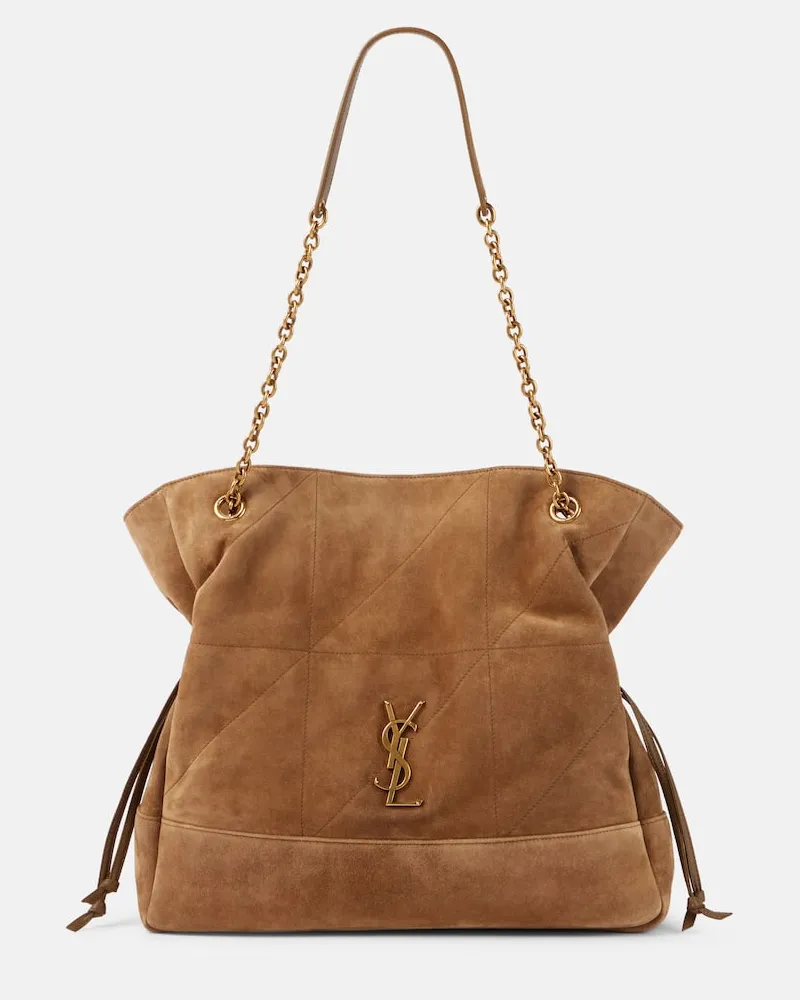 Saint Laurent Tote Bag Jamie 4.3 Medium aus Veloursleder Braun