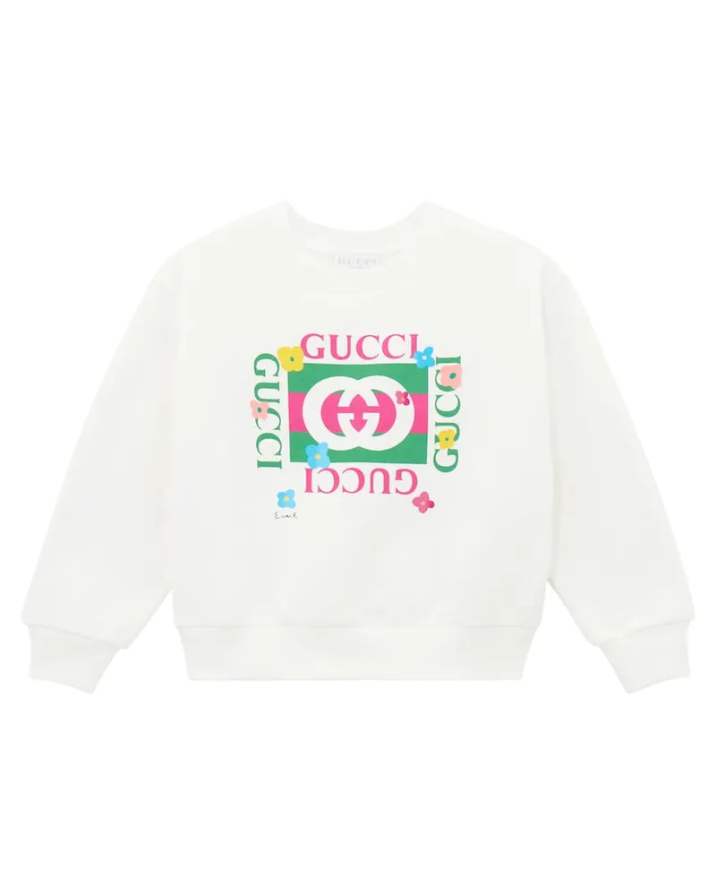Gucci X Euan Roberts Sweatshirt aus Baumwolle Weiß