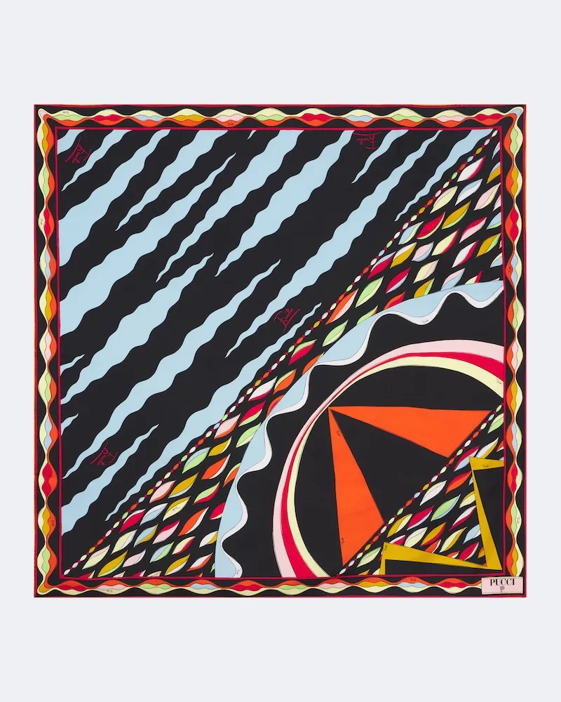 Emilio Pucci Schal Fiamme and Nawaho aus Seidentwill Multicolor