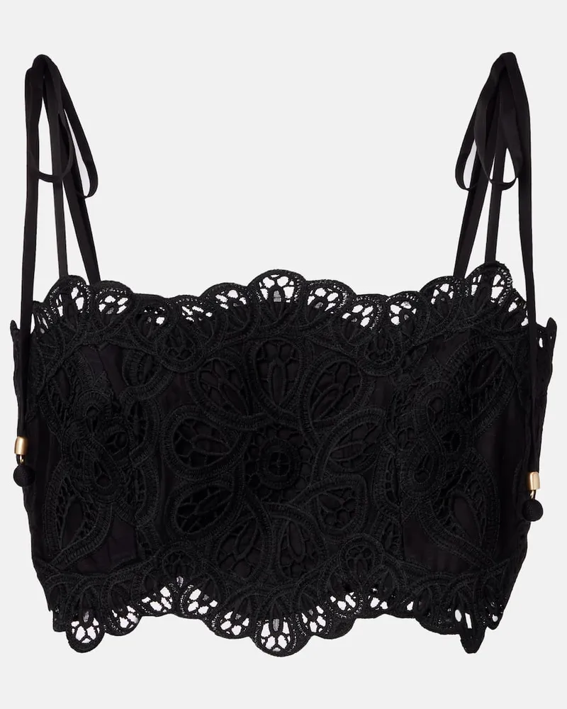 Zimmermann Top Rhiannon aus Baumwolle Schwarz