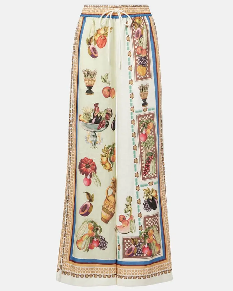 ALEMAIS Alémais Weite Hose Mercado aus Leinen Multicolor