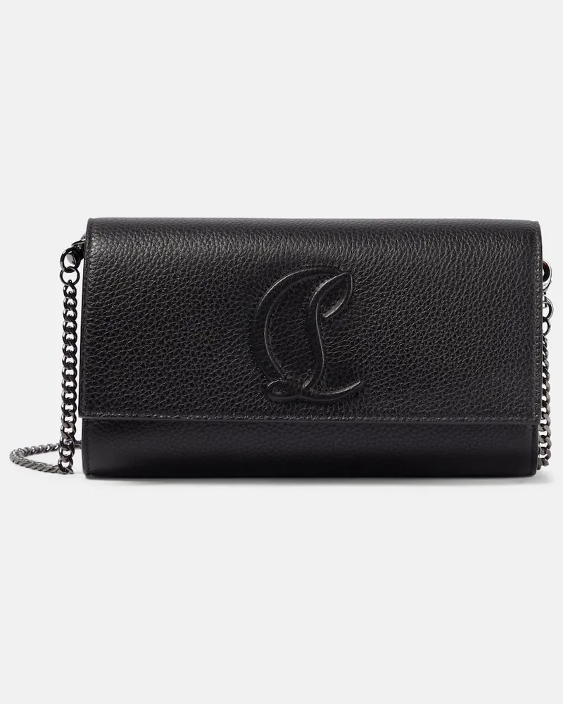 Christian Louboutin Portemonnaie mit Kettenriemen aus Leder Schwarz