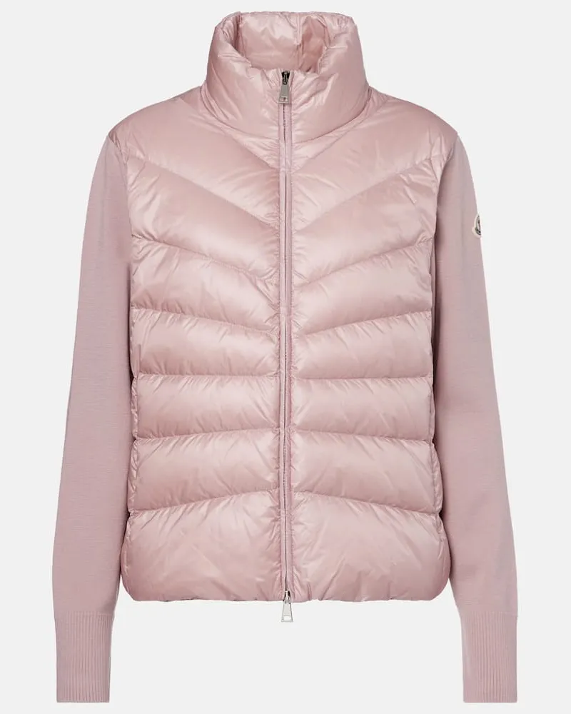 Moncler Daunenjacke mit Schurwolle Rosa
