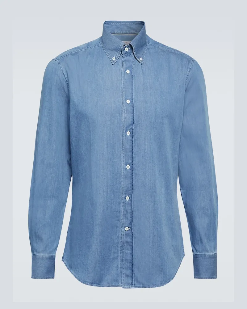 Brunello Cucinelli Jeanshemd Blau