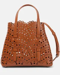 Alaïa Alaia Tote Mina 20 Mini aus Leder Braun