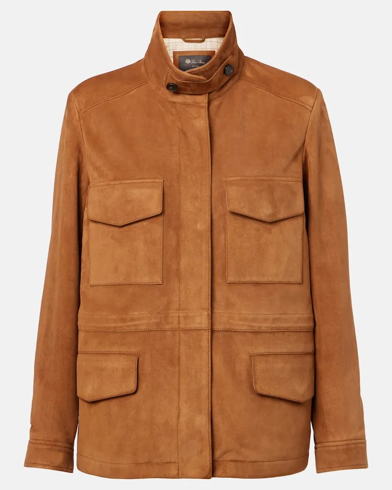 Loro Piana Feldjacke aus Veloursleder Braun