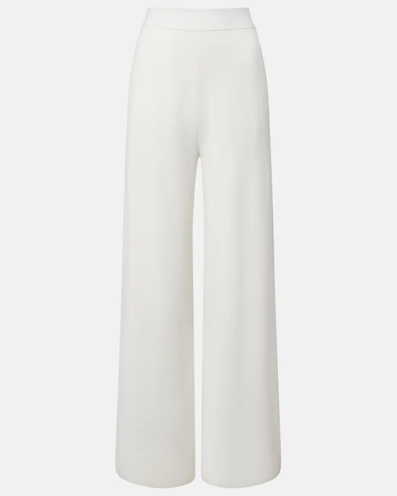 Max Mara Weite Hose aus Crêpe Weiß