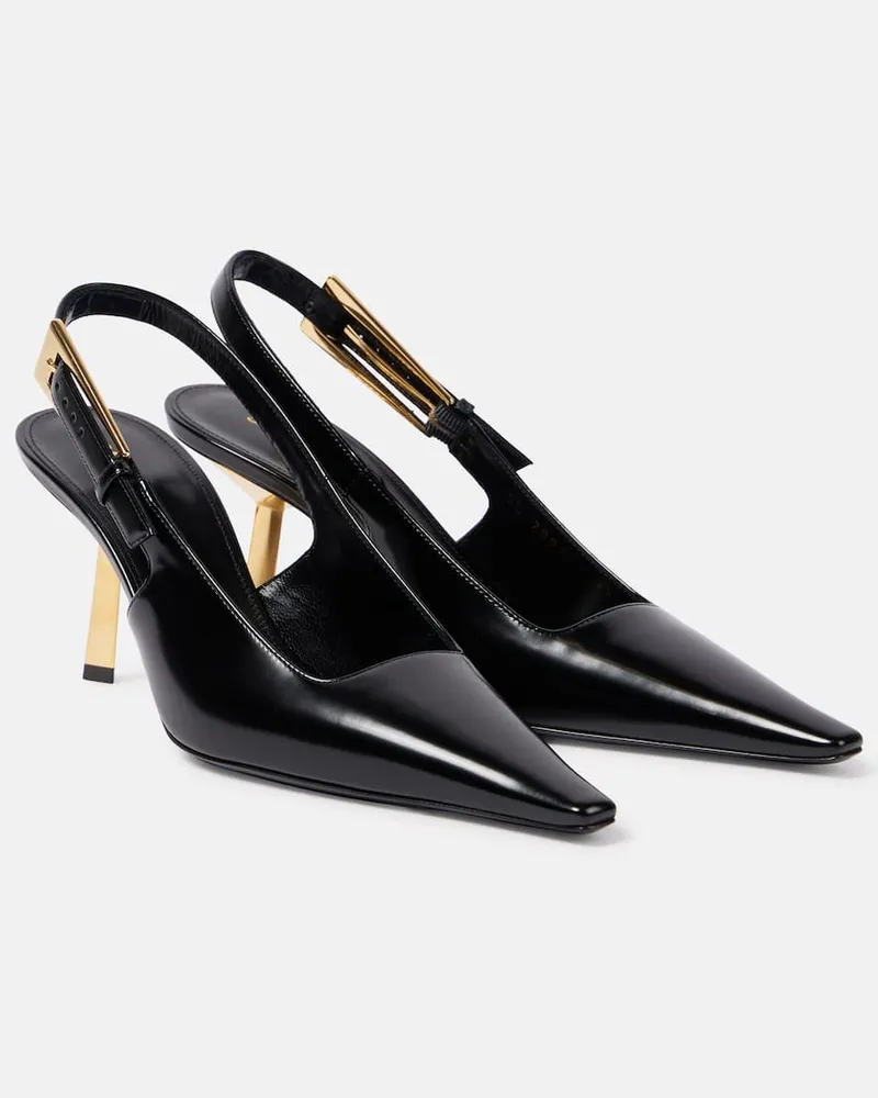 Saint Laurent Slingback-Pumps Lee 75 aus Leder Schwarz