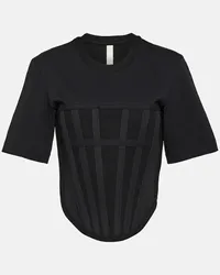 Dion Lee T-Shirt aus Baumwoll-Jersey Schwarz