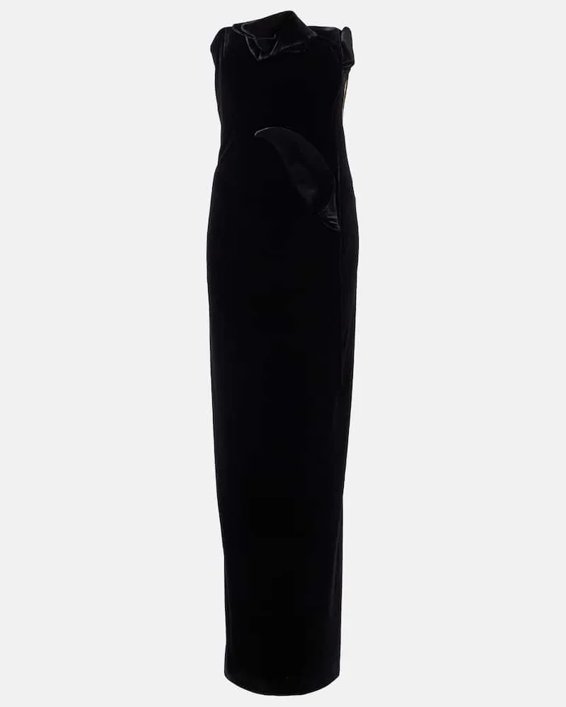 LEO LIN Robe Marilyn aus Samt Schwarz