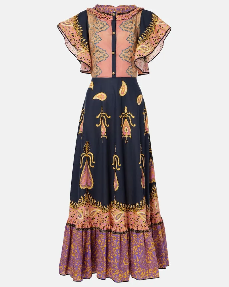 Valentino Garavani Maxikleid aus Baumwollmusselin Schwarz
