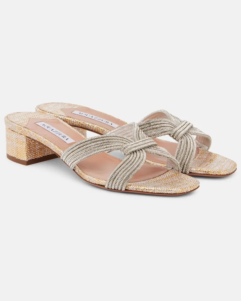 Aquazzura Sandalen Muse 35 mit Kristallen Silber