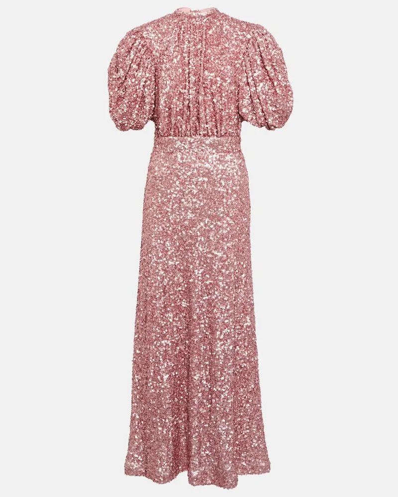 ROTATE Birger Christensen Maxikleid mit Pailletten Rosa