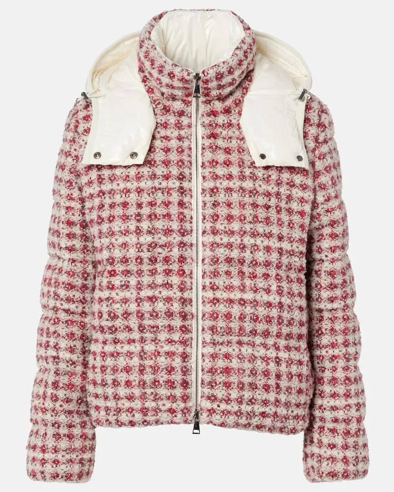 Moncler Daunenjacke Andronne aus Tweed Rot