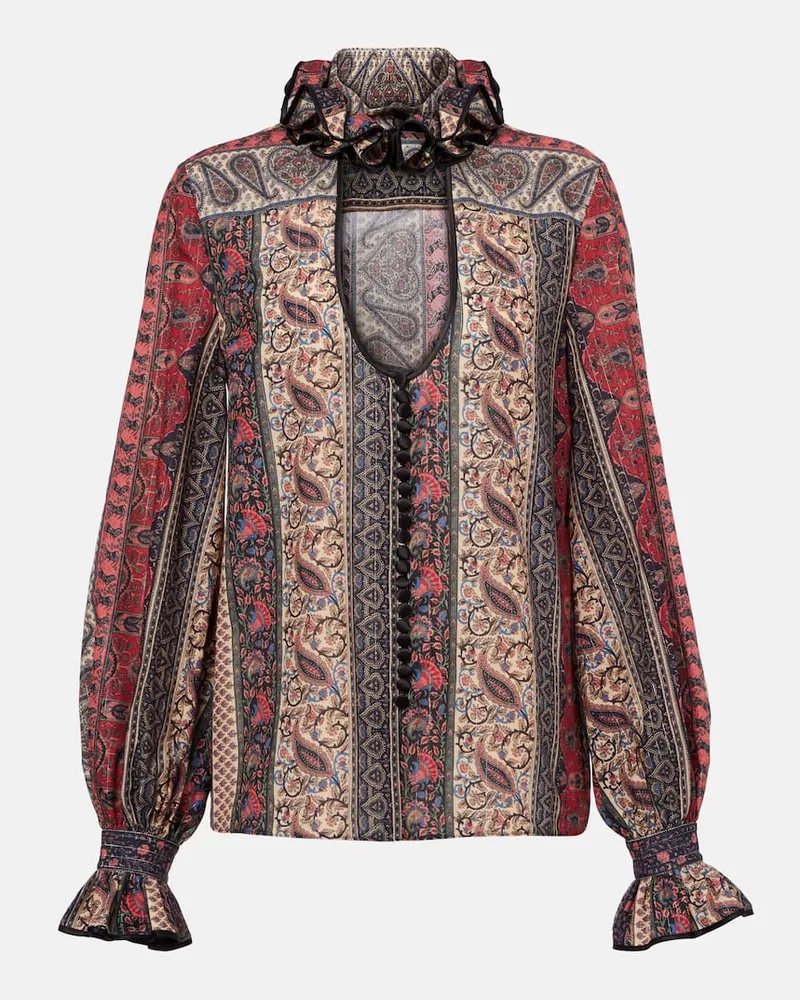 Valentino Garavani Bluse aus Baumwoll-Musselin Multicolor