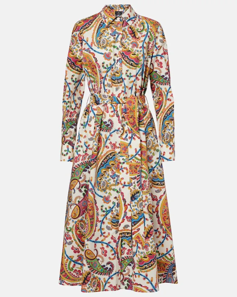 Etro Wickelkleid aus Baumwolle Multicolor