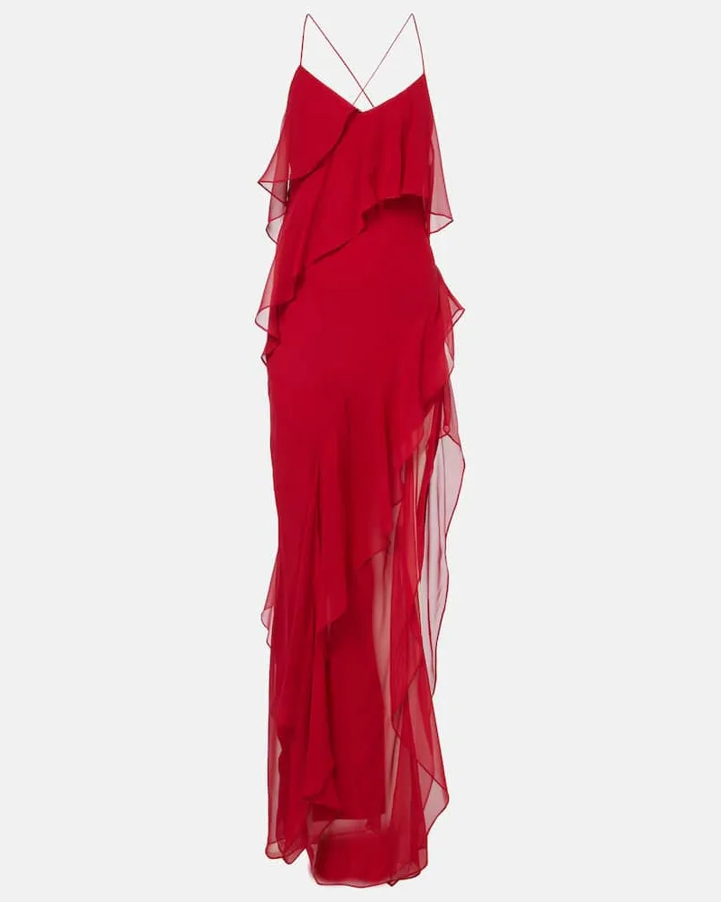 The Sei Robe aus Seidenchiffon Rot