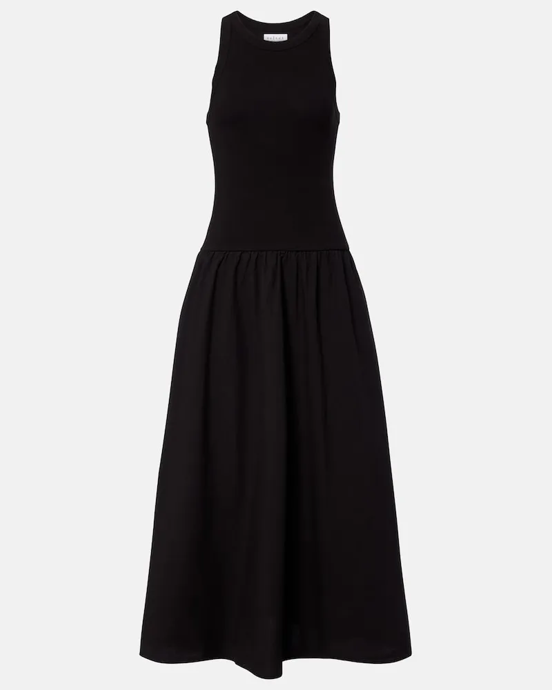 Velvet Midikleid Romilly aus einem Baumwollgemisch Schwarz