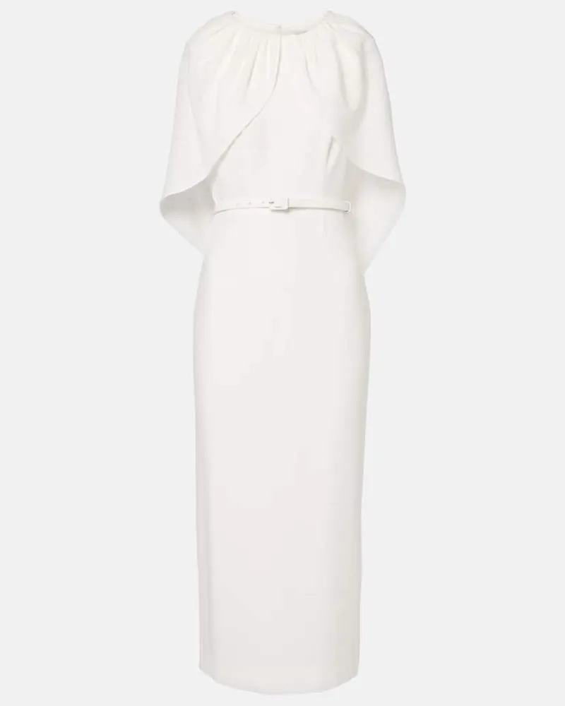 Roland Mouret Midikleid aus Crêpe Weiß
